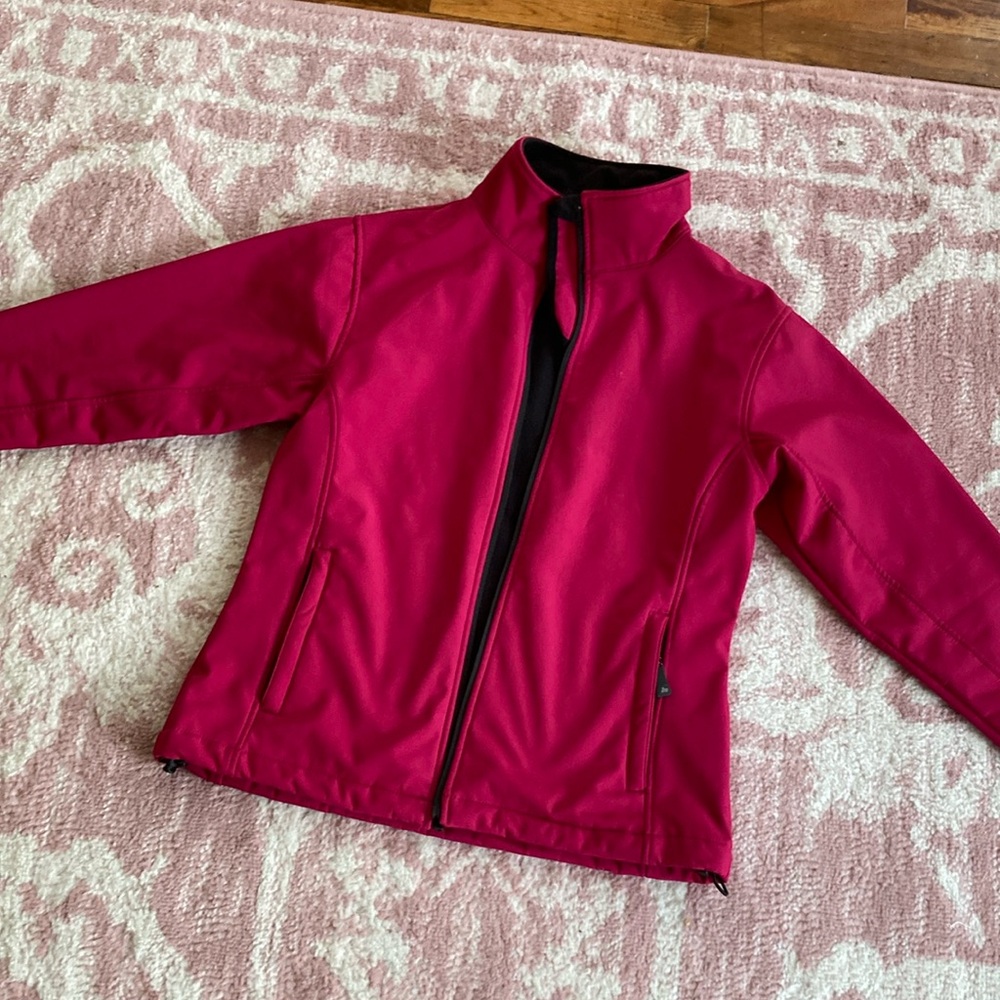 Chic Fuchsia Jacket with Black Details